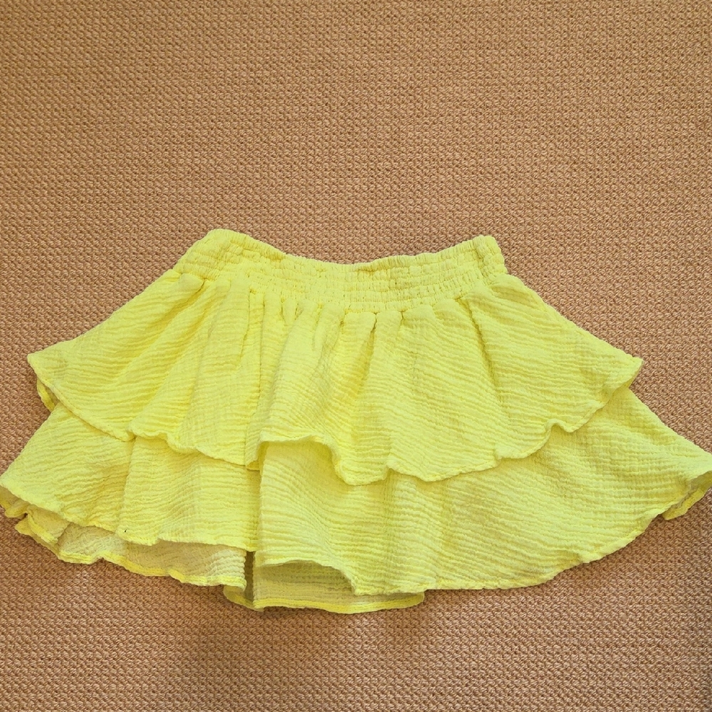 Yellow Ruffled Kid's Skirt